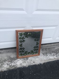 Wood Framed Green Vine Mirror