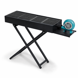 Portable Folding BBQ Grill with Hand-Crank Blower (25x80cm)