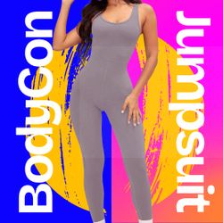 Backless Sleeveless Square Neck Rompers Tank Tops Bodycon Stretch Jumpsuit