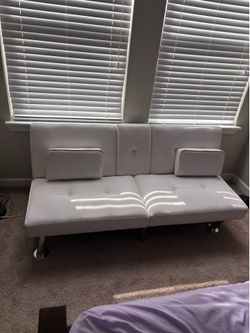 White leather sofa