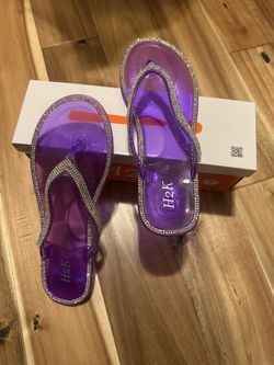 Unused/Never Worn - H2K 'Crave' Women's Jelly Flat Flip-Flop Thong Sandal| Shoes