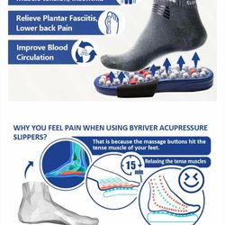 New In Box acupuncture massage slippers size small (women 7-8.5 or men 6-6.5)