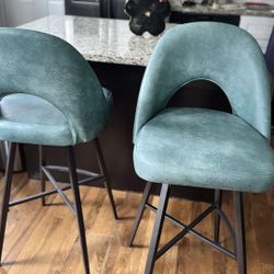 (New)- Set of 2 -Teal Counter Height Bar Stools -Brand New