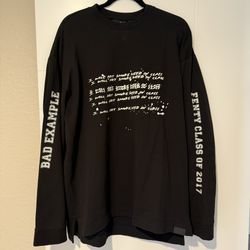 Rihanna FENTY x Puma ‘BAD EXAMPLE’ long sleeve black graphic T-shirt Size Small unisex