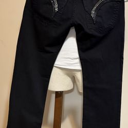 Robin Black Denim Jeans Pants Studded Size 32 