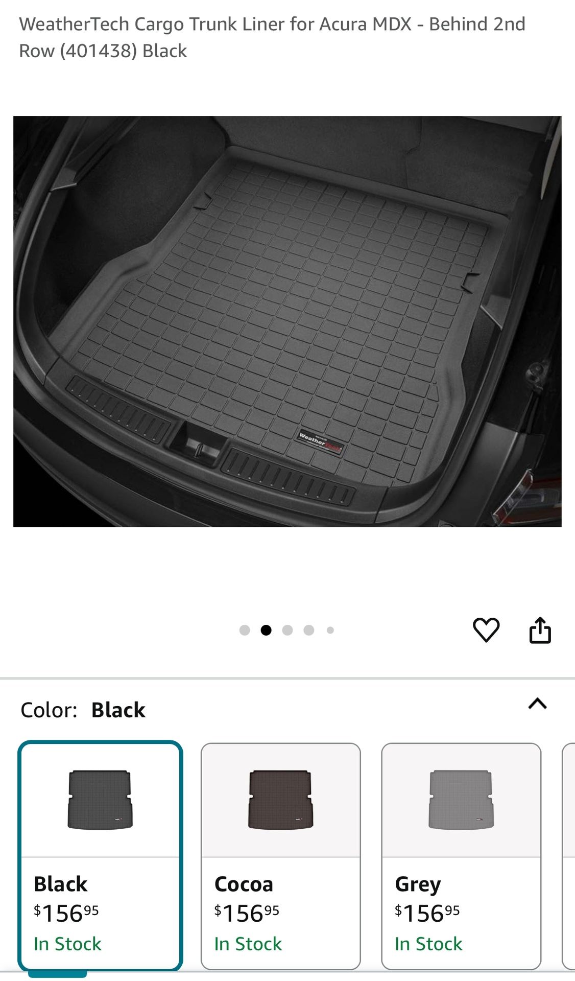 Weather tech Trunk Liner Acura MDX 2012-2015