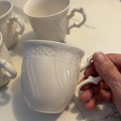 Mikasa  Renaissance White Cup and Saucer sets