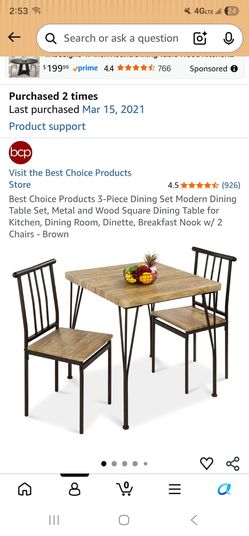 Best Choice Products 3-Piece Dining Set