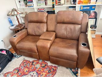 Brown Leather 2 Seat Recliner