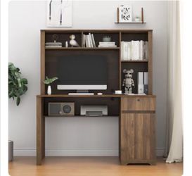 NEW 57.68" Modern L Shaped Executive Desk with tow Storage Cabinets and three Drawers