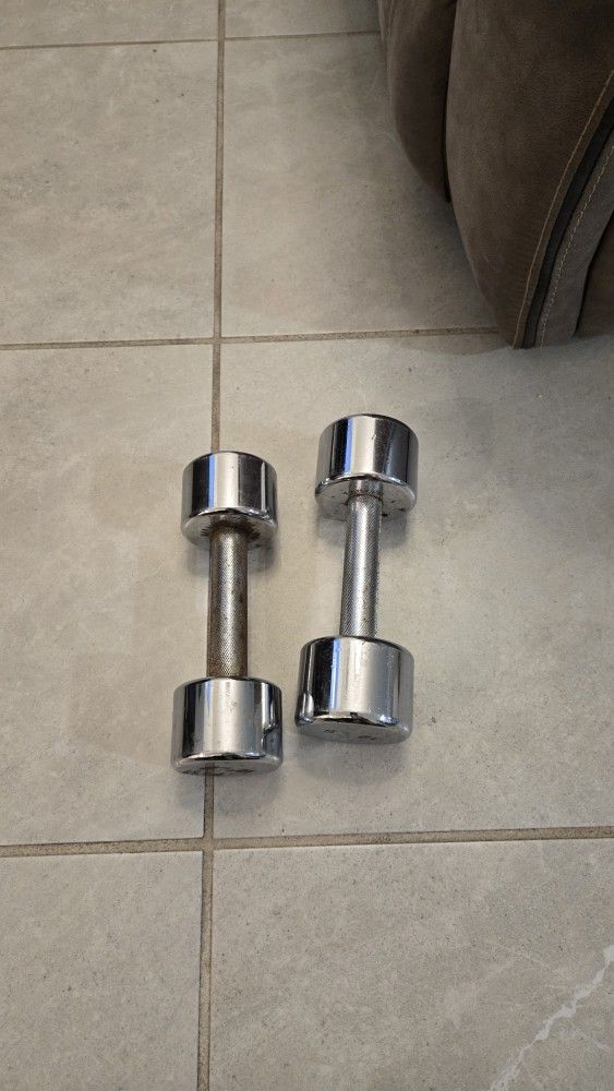 Single chrome dumbbells Single 10 LB & 12 LB $20