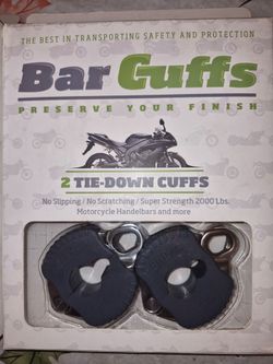 Bar Cuffs Motorcycle Handlebar Tie-Down Cuffs 2-Pack
