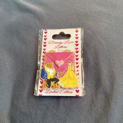 Disney Love Letters of the Month Beauty & the Beast Belle 3-D Slider Pin LE 3000