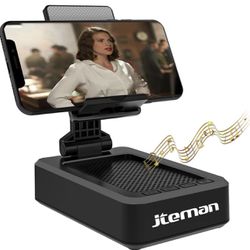 Cell Phone Stand with Wireless Bluetooth Speaker and Anti-Slip Base HD Surround Sound Perfect for Home and Outdoors with Bluetooth Speaker for Desk Co