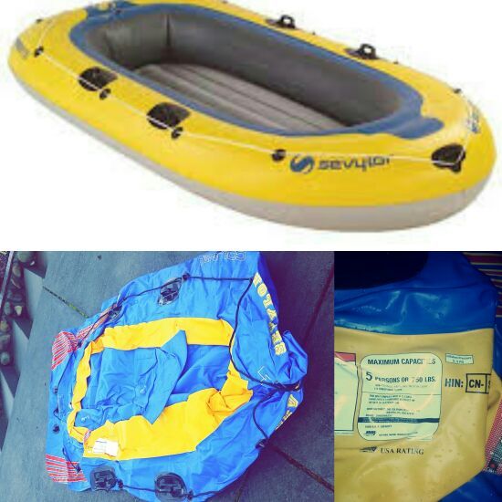 Columbia sevylor inflatable 5 person raft.
