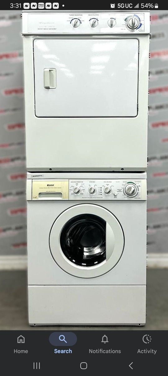 Kenmore Stackable Side Load Washer And Gas Dryer