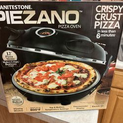 PIEZANO Crispy Crust Pizza Oven by Granitestone – Electric Pizza Oven Indoor Portable, 12 Inch Indoor Pizza Oven Countertop, Pizza Maker Heats up to 8