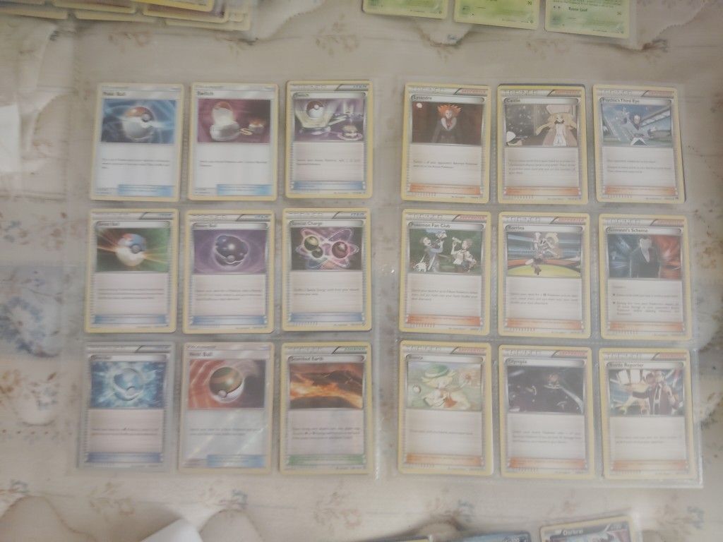 Pokemon Cards Full Binder Sleeves 9 Count Lot Random Full Art, Uncommon, Rare, Reverse Halo, Halo 