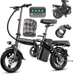 G276-Electric Bike for Adults and Teens, 560-740W Motor, 20-25MPH Compact Commuter Folding Ebike, 32 Miles Range, 48V 10Ah Battery, 3-Level Pedal Assi