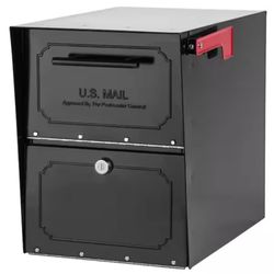 Architectural Mailboxes Oasis Classic Black, Extra Large, Steel, Locking, Post Mount Parcel Mailbox