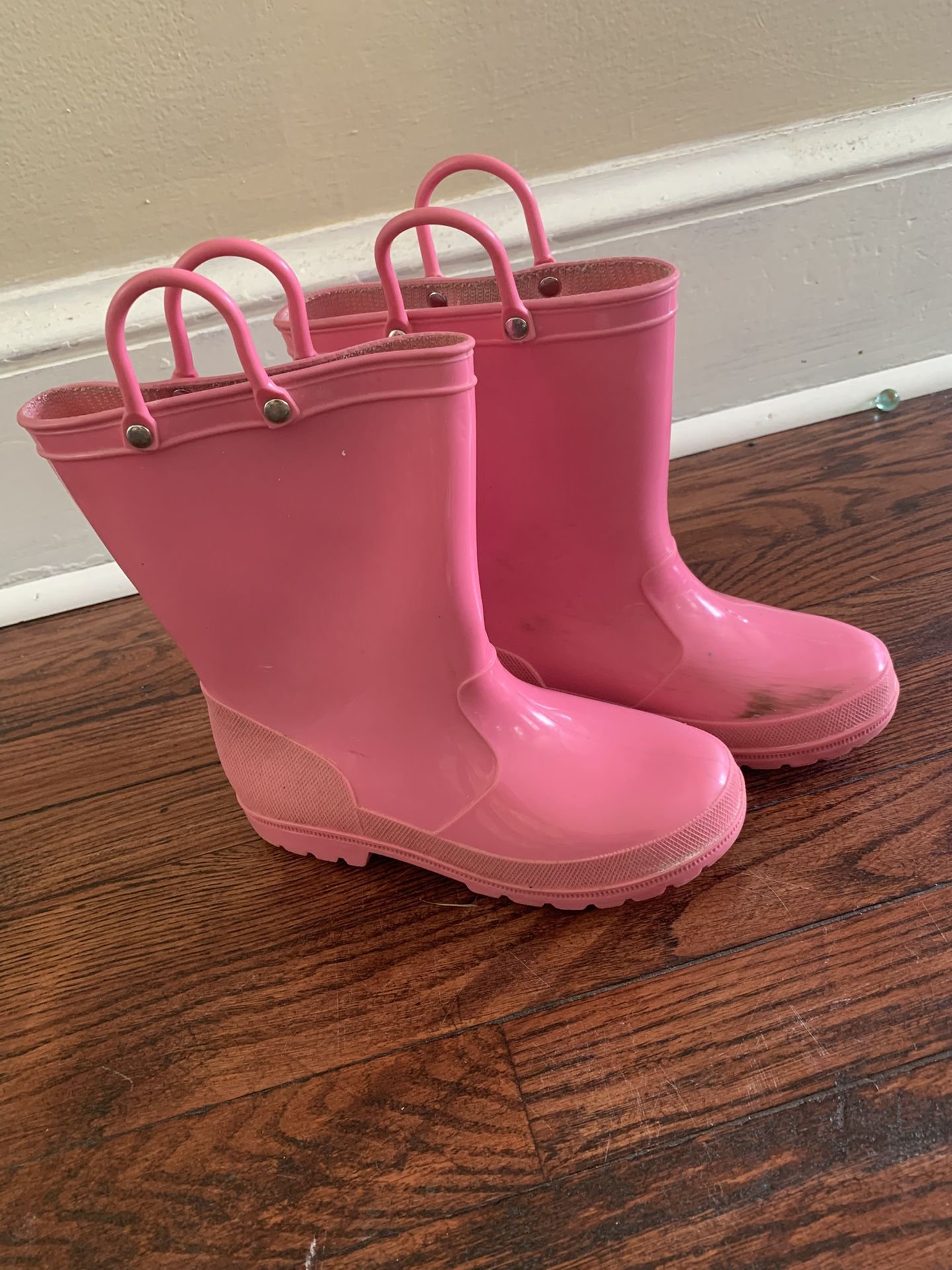 Rubber Rain Boots HOT Pink Children’s Size 2 Girls Shoes Preowned