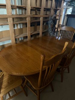 Oak Dining Table with 4 Chairs