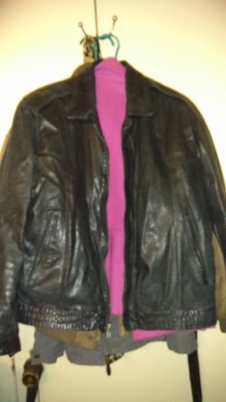 Lightweight blk LEATHER JACKET, size Large, ladies