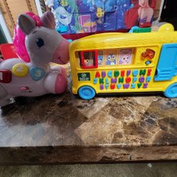 Toy Bundle, Rocking Unicorn & Leap Frop Phonics Fun Bus