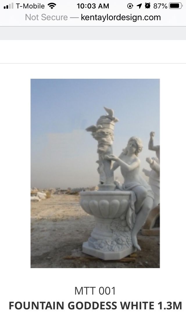 White Fountain goddess 52”H - No doves