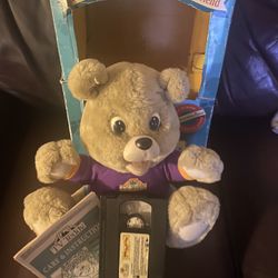 Tv Teddy With Box And Manual And Vhs 