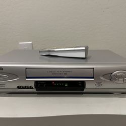 Panasonic Hi-Fi Stereo VCR VHS Player W/ Remote & A/V Cable -Tested & Works
