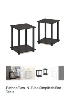 2 Black Side Tables - Brand New