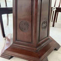 Authentic Chinese Rosewood Dining Set - 60” Round Table & 6 Chairs