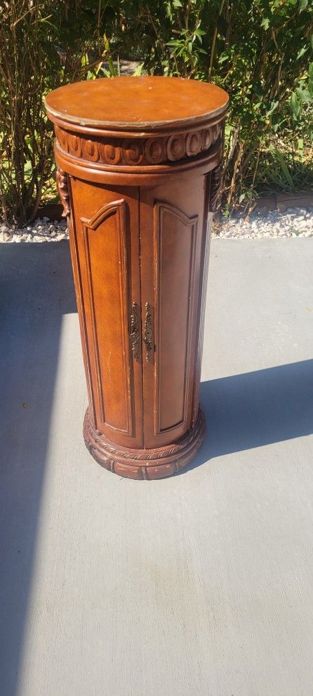 Old Wood  Round Column Cabinet