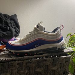 Nike Air Max 97 White Game Royal Pink Gaze Sz 8