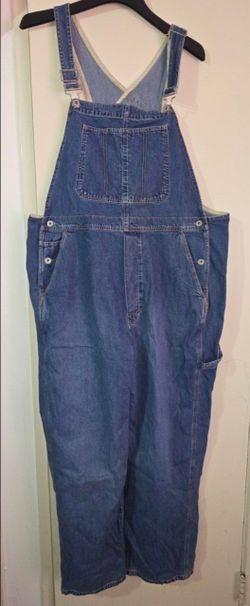 vintage medium-wash denim bib overalls from Gap