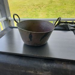13"heavy  Hammered Copper Jam Pot 