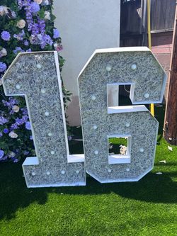 Large Marquee Number 16 with Lights