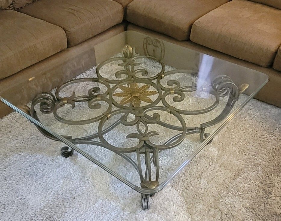 Elegant Square Glass Coffee Table