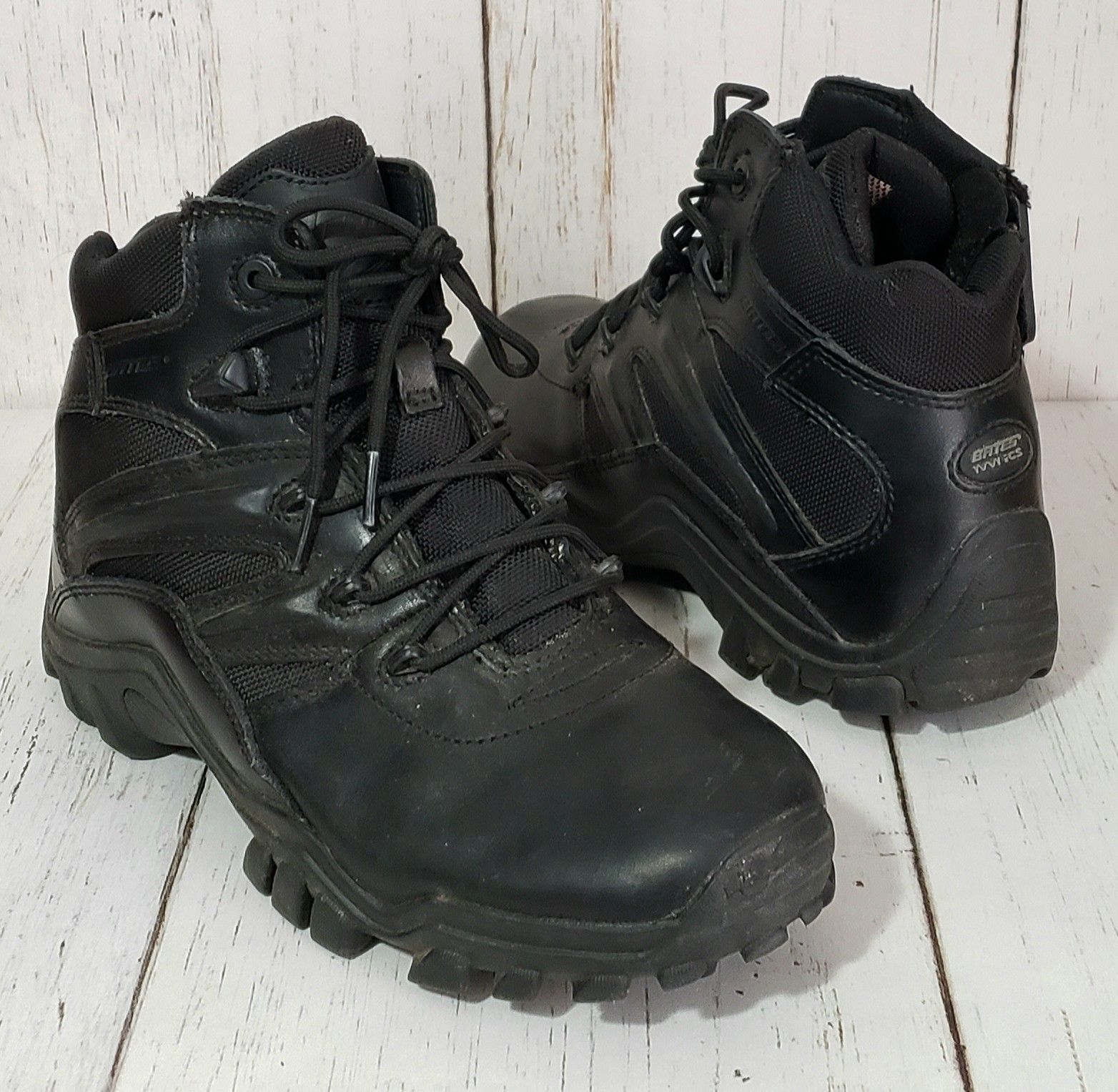 Bates Delta Side Zip Black Leather Military Tactical Boots E02346 Mens 9