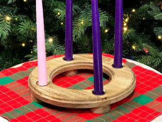 Christmas Advent Wreath Catholic Advent Wreath Rustic Wooden Candle Holder Centerpiece