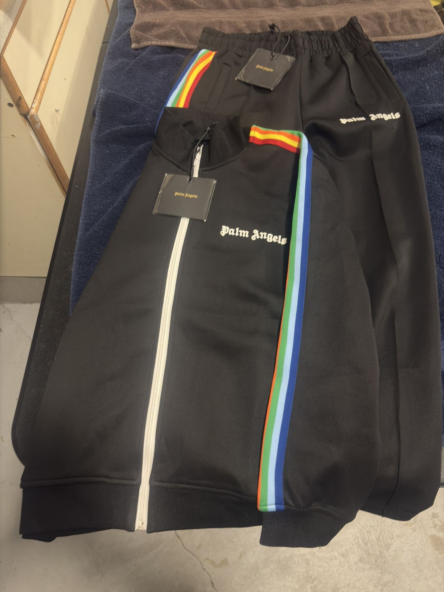 All Black With Rainbow Stripes Palm Angels Size Small