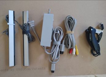 Wii Cables. Nunchuck. Wii Sensor Bar.