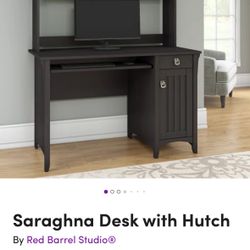 Black Desk With Hutch