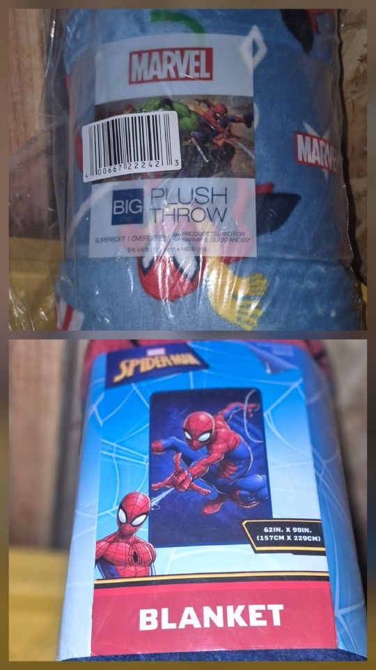 2 New Spiderman Blankets