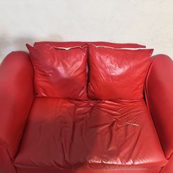 Red Leather Sofa