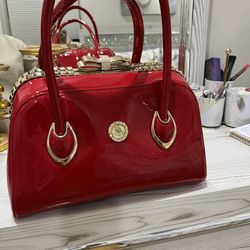 Vintage PATENT LEATHER SATCHEL Purse