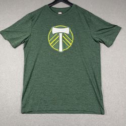 Portland Timbers T Shirt Mens Large Green Original Crest Logo Short Sleeve MLS