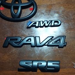 Blackout Emblem Overlay Kit For 2019-2025 Toyota Rav4 Hybrid  Limited AWD