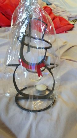 Candle holder snowman